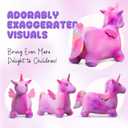 Unicorn Bouncy Horse Toys for 1 2 3 4 5 Year Old Girl Gift, Plush Unicorn Ride On Bouncy Animal for Toddlers 1-3, Indoor Outdoor Inflatable Hopping Toys for Girl Birthday Gift (Pump Included)