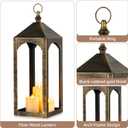 24" & 17" Large Outdoor Floor Lantern, 2Pcs Front Porch Decor