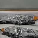 Headlights Fit for 2012-2014 Toyota Camry Pair Headlamp Replacement Kit Chrome Housing Amber Reflector LH+RH (Chrome / Amber)