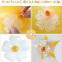 Happy Easter Balloon Garland Arch Kit, 153pcs Pink Yellow White Ballooons with Bunny Mylar Balloon White Daisy Balloon for Home Easter Party Decorations Girls Birthday Party Baby Shower Supplies