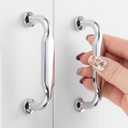 10 Pack, 3 Inch(76mm) Hole Centers, Polished Chrome Kitchen Cabinet Handles ZP2302 | Footed Cabinet Pulls, Heavy Duty Hardware for Drawer, Cupboard, Dresser, Bathroom Vanity, Furniture Door (3" Hole Centers-10 Pcs)
