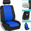 FH Group Waterproof Neoprene Car Seat Covers Full Set – Universal Fit Front & Split Bench Rear Seat Covers, Airbag Compatible Automotive Seat Protectors for Cars, SUVs & Vans, Blue