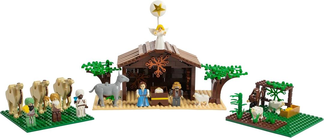 Ultimate Play Set - Large Indoor Nativity Scene, 15 Characters, Trees - Buildable Christian Sets for Kids, Perfect Stocking Stuffer, Gift for Christmas