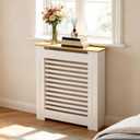 Wisfor Deep Tall Radiator Cover Cabinet: External 36.4inch Height Heater Covers with Natural Wood Texture Top - Inner 35.6inch Thickened MDF Radiator Shelf for Home (Horiz‌-S 35.6x27.9x7.1in), 36.4x30.71x7.87 inches