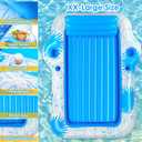 JIANYHW XX-Large Inflatable Tanning Pool Lounger, 85" x 71" Blow Up Sunbathing Floating Raft, Portable Ice Bath Tub for Pool, Lake & Outdoor Backyard