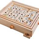 Topwon Wood Labyrinth Table Maze/Balance Board Table Maze Solitaire Game for Kids and Adults - Large - Great Gift