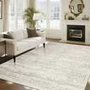 Washable Rugs 8x10 Area Rugs for Living Room,Ultra Soft Faux Wool Retro Rugs for Bedroom,Dining Room,Non Slip&Non-Shedding Low Pile Vintage Print Rug Indoor Large Carpets for Home Office Decor