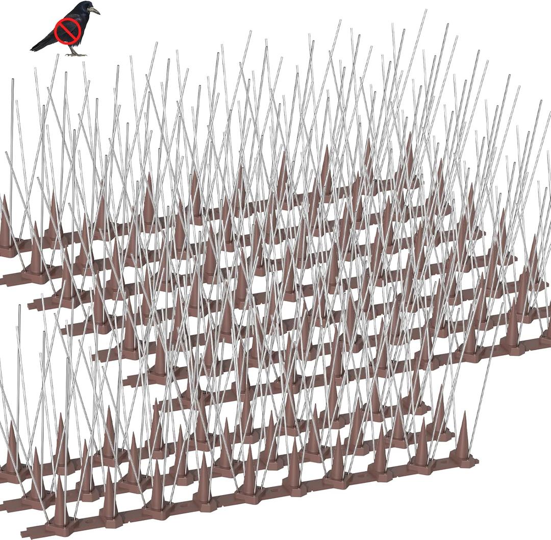 Bird Spikes,32 Pack Stainless Steel Bird Spikes for Outside for Pigeons and Other Animals, Pigeon Spikes for Garden Fence and Wall
