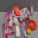 Baby Doll Stroller Set Interactive Baby Doll Eyes Open & Close with Doll Accessories Pretend Play Playset Realistic Baby Stroller Toy for Kids Toddlers Girls Ages 3+