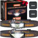 COSOOS 2 LED Headlamps Flashlights with Portable Cases, 1.6oz Mini Bright Running Headlamp, Waterproof Head Lamps, Small Headlights for Adults, Kids, Camping, Hiking, Night Reading (NO AA Battery)