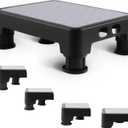 COOLANGLE Adjustable Step Stool for High Beds & SUV  NonSlip Mobility Platform for Seniors, 650lbs Capacity, 3 Heights (3.4"5"), Wide Safety Base for Car & Bath, 16.5"x12.6", Black