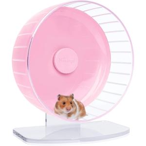 Niteangel Super-Silent Hamster Exercise Wheels: - Quiet Spinner Hamster Running Wheels with Adjustable Stand for Hamsters Gerbils Mice Or Other Small Animals (L, Pink)