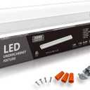 Hardwired LED Under Cabinet Task Lighting - 14 Watt, 21", Dimmable, 3000K (Warm White), Wide Body, Long Lasting Metal Base with Frost Lens