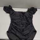 Eomenie Women's Tummy Control One Piece Swimsuit Ruffle Square Neck Bathing Suit Ruched Cutout Back Slimming Swimwear, XL