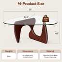 Modern Glass Coffee Table, Mid Century Triangle Coffee Table for Living Room Bedroom Reception Office Tables