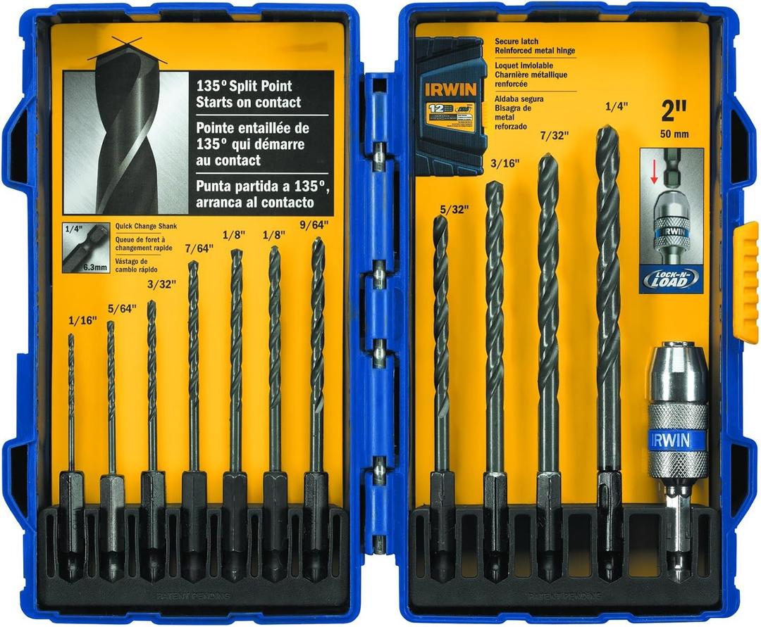 IRWIN Tools Black Oxide Hex Shank Drill Bit, 5/64-Inch (4935643) (12pc)