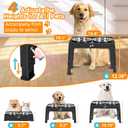 COMESOON Elevated Dog Bowls, 4 Height Adjustable Raised Bowl Stand with 2 Thick 50oz Stainless Steel Food Bowls Non-Slip Feeder Adjusts to 3.7'', 9.2'', 10.75'', 12.36'' Black, (DB-W01)