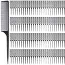 Yaomiao 300 Pcs Rat Tail Comb Bulk Hair Styling Comb Root Teasing Comb Fine Tooth Parting Combs for Braiding Hair Plastic Black Comb for Men and Women Home Salon Barber Shop Supplies