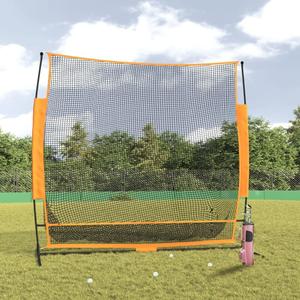 Durable Golf Practice Net for Batting and Cutting, Sturdy Structure, Easy Transportation, Black and Orange