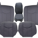 NLQR #69C Dark Gray 40/20/40 Driver & Passenger Bottom & Top Lean Replacement Seat Covers & Middle Jump Seat Cover fit for Chevy Silverado GMC Sierra 1500 2500HD 3500HD 2003-2007 | Fits Heated Seats