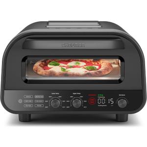 CHEFMAN Indoor Pizza Oven - Makes 12 Inch Pizzas in Minutes, Heats up to 800F - Countertop Electric Pizza Maker with 5 Touchscreen Presets, Pizza Stone and Peel Included - Stainless Black