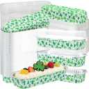 PAJIXANTHIC 100Pcs Mini Loaf Pans with Lids,6.8oz Rectangular Aluminum Foil Baking Pans Disposable Mini Cake Pans,St. Patrick's