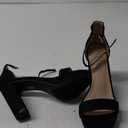 Shoe Land ENLOVE Women's Open Toe Ankle Strap Chunky Block High Heel Sandals Dress Evening Party Platform Pump Shoes 1099Black 7.5