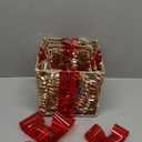 Christmas Decorations, 3-Piece Set, Box Ornaments with Bows, Illuminates Christmas Tree Skirts. Suitable for Indoor, Courtyard, and Outdoor Lawn Decorations. (Gold)