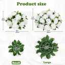 Briful Artificial Flower Balls for Table Centerpieces 2PCS 8.6" Silk Rose Floral Arrangement Fake Floral Bouquet for Wedding Parties Baby Showers DIY Event Home Decor(White)