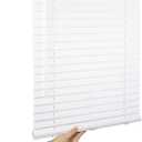 Allesin Faux Wood Blinds 2 inch Slat Cordless Design Room Darkening Blinds for Indoor Windows Easy to Install & Durable Horizontal Windows Blinds Inside/Outside Mount,22" W x 64" L, Pearl White