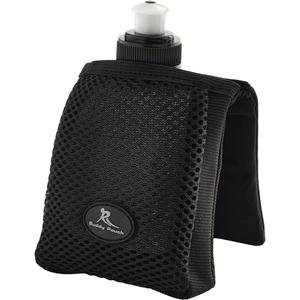 Running Buddy Running Water Bottle Pouch - 4" x 4" Black, 7 oz - Magnetic Water Bottle Holder for Running & Walking - No-Bounce Hydration Pack