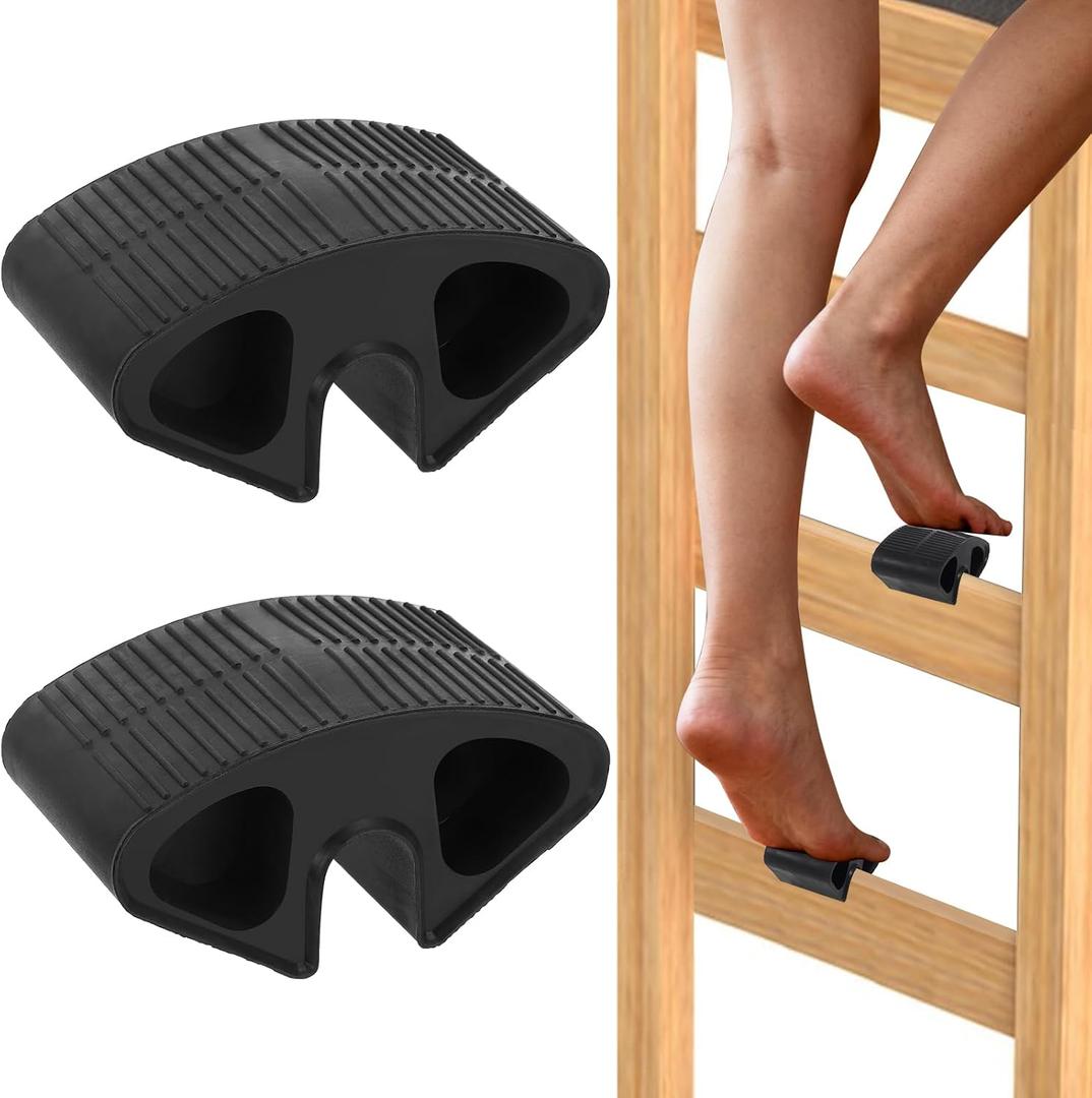 Dorm Bed Ladder Foot Support, 2-Pack Durable Rubber Step Pads with Anti-Slip Surfaces for Loft Beds, Suitable for Most College Dorm Ladders (Black)