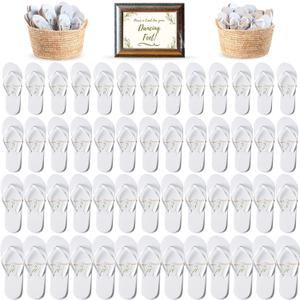 Orca Bulk Flip Flops For Wedding Guests | 52 Pack Wholesale Wedding Sandals (6-10, White)