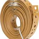 Brown Coating Metal Strapping 1-Inch x 33FT 0.6mm Thickness for Pipe Support Pipe Hanger Strap Metal Strapping with Holes Flexible Trimming