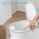 CheerTry 2-in-1 Toddler Potty Training Toilet - Larger Potty Chair & Detachable Training Seat for Boys & Girls Ages 1-3 with Flushing Sound, Wipes Storage, Toilet Paper Holder - Cyan