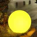 10-in Solar Globe Light, Solar Garden Ball Light Outdoor w/Remote, 16 RGB Color 4 Modes Glowing Ball, Waterproof Smart Light Sensor Control Outdoor Orb Lamp w/Ground Stake for Pathway Patio Yard Party