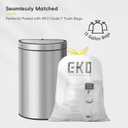 EKO Mirage Semi-Round Motion Sensor Trash Can, 47 Liter / 12.4 Gallon Automatic Large Kitchen Trash Can with Deodorizer Compartment, Removable Lid and Bucket, Matte Stainless Steel