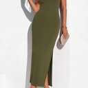 PRETTYGARDEN Womens Summer Dresses 2026 Casual Short Sleeve Crewneck Slit T Shirt Dress Spring Beach Vacation Sundress (Green, S)