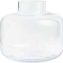 Short Glass Vase, Short Flower Vase, Round Glass Vase, Small Glass Vases for Flowers, Clear Flower Vase, 6 Inch Modern Vases for Living Room, Dining Table, Wedding, Bookshelf, Office Decoration