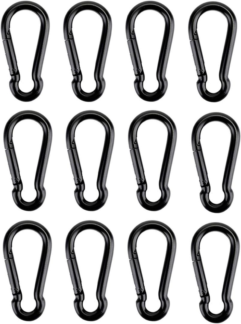 24 Pcs Carabiner Clip Spring Snap Hook - M4 1.57 Inch Heavy Duty Snap Hooks Quick Link for Bird Feeders or Dog Leash & Harness, 110 lbs Capacity