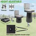 ALEVMOOM 2026 Upgraded Collapsible Stool with Backrest, Cushion & Bag, Portable Telescopic Stool Heavy Duty Load Capacity 1000lbs, Square Folding Chair for Camping Gardening Fishing Hiking BBQ