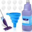 Upgraded Refillable Bottle for Swiffer Wet Jet Mop  1250ml /42.3 FL OZ, Leak-Proof HDPE Solution Refill Bottle with 8 Silicone Gaskets & 1 Funnel,Easy Install for Use with Any Cleaning Solution