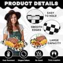 gisgfim 2Pcs Black Checkered Serving Trays with Handles 16 x 11 Inch Large Melamine Tray Rectangular Racing Serving Platter Black White Gingham Tray Melamine Dishes for Serving Food Dinner Dessert Set