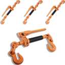 Ratchet Binder Plus Ratchet Chain Binder - 4 Pack Load Binder, 3/8" - 1/2" Grade 70 Chain, 12000 LBS Working Load Limit, Heavy-Duty Ratchet Binder with Folding Handle, DOT & SAE Compliant