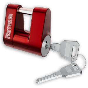RETRUE Trailer Tongue Coupler Lock, Trailer Hitch Lock,Dia 1/4 Inch, 3/4 Inch Span for Tow Boat RV Truck Car's Coupler, Red