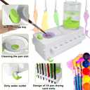 2026 Upgraded Paint Brush Cleaner Tool, Painting Station with Brush Washer for Kids, Acrylic Watercolor Paint Water Dispenser, Art Supplies Paintbrush Rinser for Artists (Green)