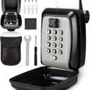 Tevlaphee Car Lock Box Punch Button Combination Car Window Key Safe Box Portable Key Storage Waterproof Security Lock Boxes for Keys,Credit Cards and Cash