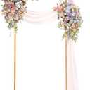 Kijamilee Metal Arch Backdrop Stand 6FT, Gold Wedding Arch Stand Frame, Square Balloon Arch Stand for Wedding Ceremony, Party, Baby Shower Decoration, Graduation Ceremony, Door Frame Back Drop Stand