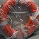Life Ring 23"/28" Boat Safety Throw Buoy With Reflective Tape & Grab Lines - Orange for Boats, Includes Water Floating Saving Rope and Bracket