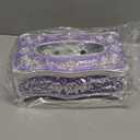 Vintage Acrylic Tissue Box Holder, Rectangular Facial Tissue Cover Dispenser with Rose Pattern, Decorative Napkin Organizer for Bathroom Vanity, Bedroom Nightstand, Car & Office (Purple)